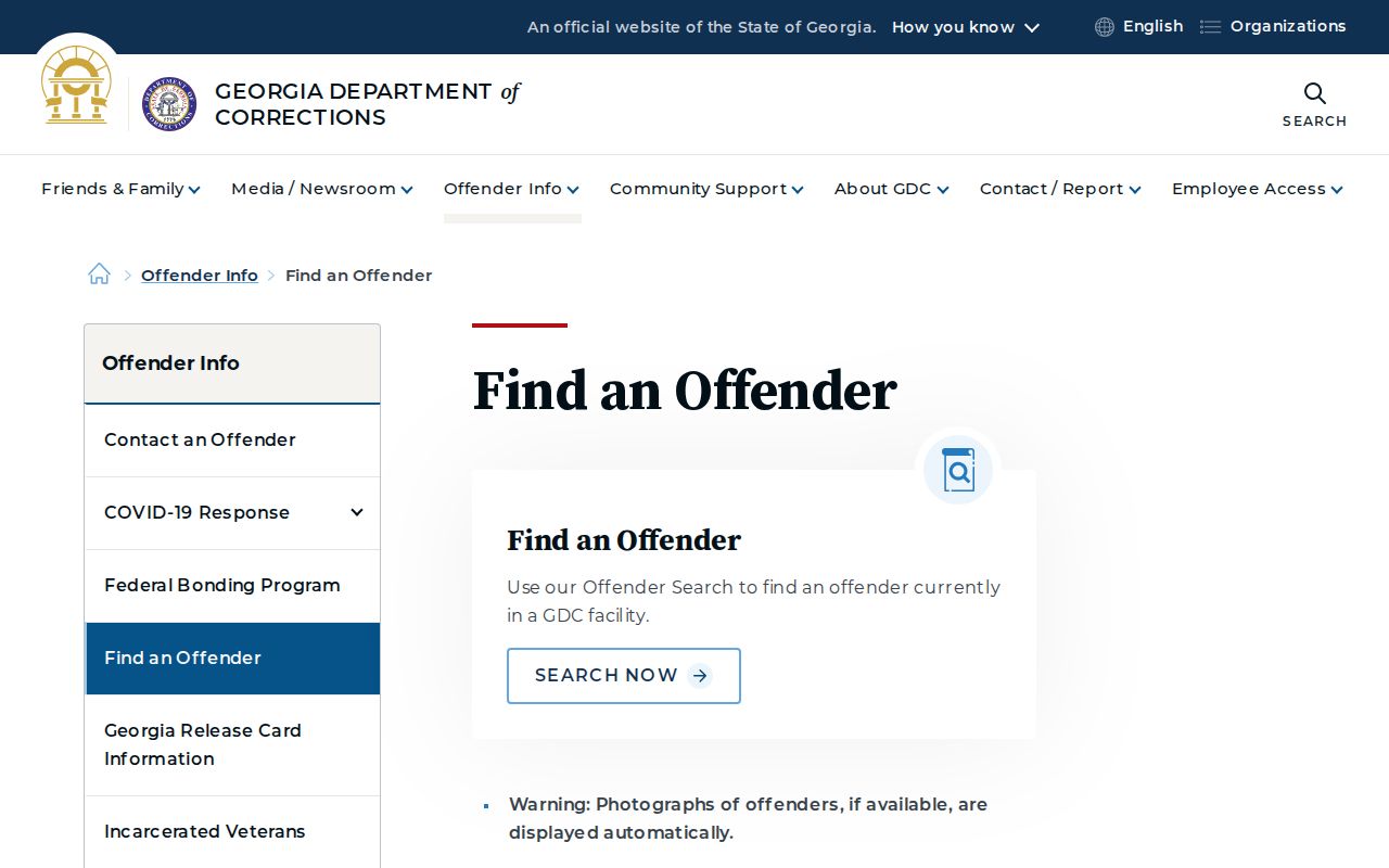 Georgia Department of Corrections offender search for Jones County state-corrections records