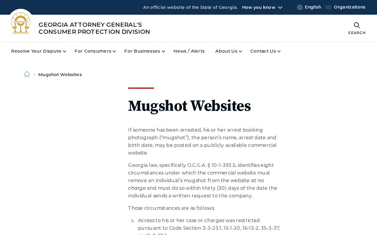 Georgia mugshot law source for Jones County booking-photo access